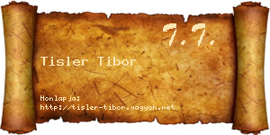 Tisler Tibor névjegykártya